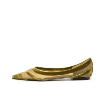 Jimmy Choo Velvet Mesh panelled Ballerina Shoes