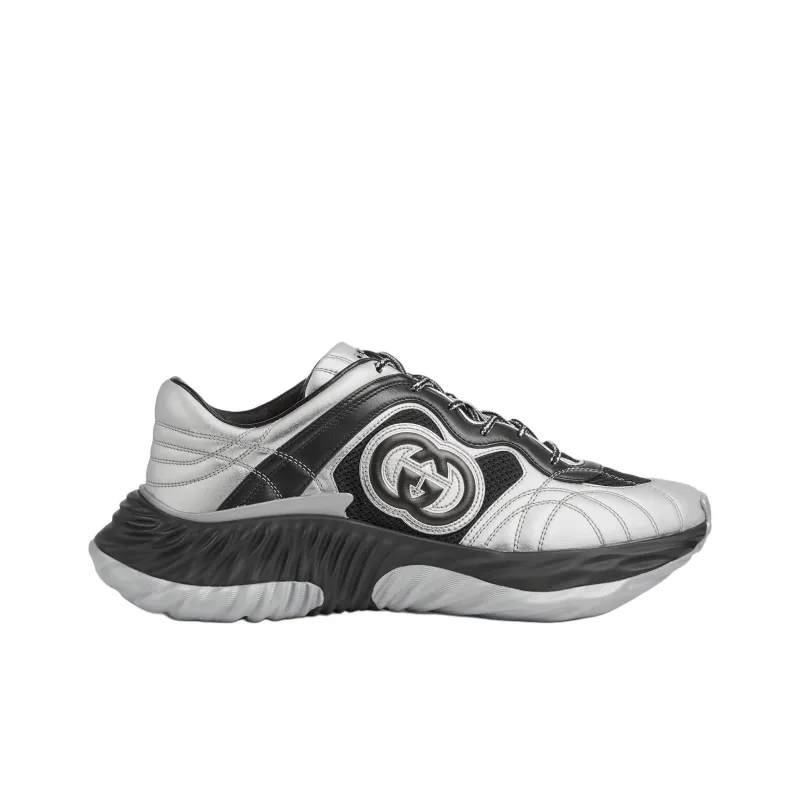 GUCCI Low Top Casual Shoes Men's Silver-1
