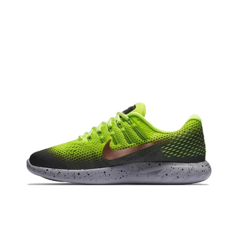 Nike Lunarglide 8 Durable Breathable Low Top Training Running Shoes Men's Green Black-0