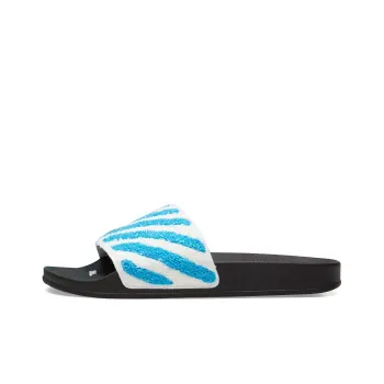 OFF-WHITE Rubber Sole Slip-Resistant Slide Slippers Men's Blue White