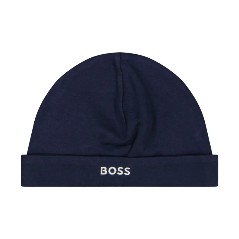BOSS Logo-embroidered Jersey Beanie-1