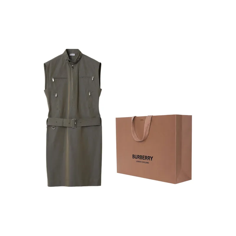Burberry Zip detail Cotton linen Dress-2