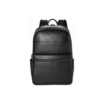 CMLZIUA Top Grain Cow Leather Backpack Regular Men's Black