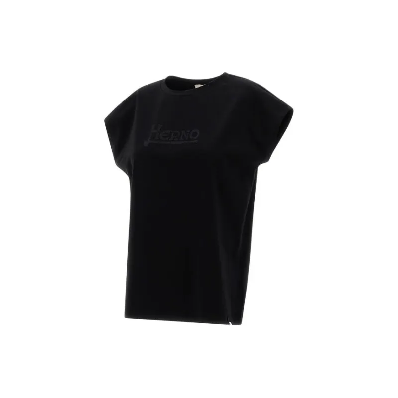 HERNO Logo Embellished Crewneck T Shirt-2