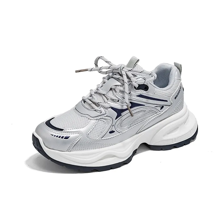 WARRIOR Chunky Sneakers Unisex Low Top Blue-1