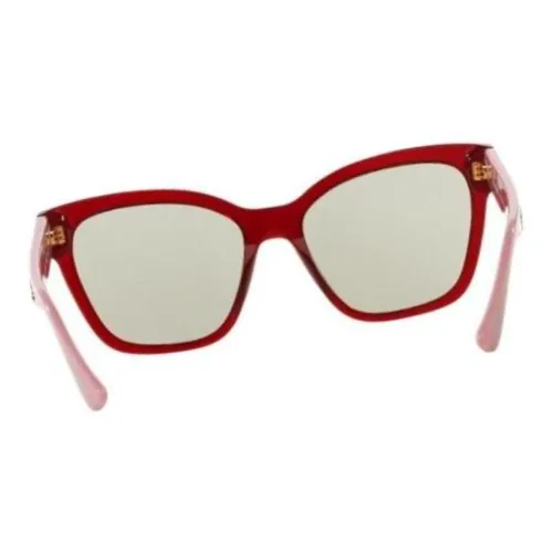 MIU MIU Plastic Irregular Shape Sunglasses Women's Red