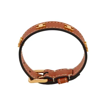 CELINE Les Cuirs CELINE Bracelet In Calfskin And Brass With Gold Finish