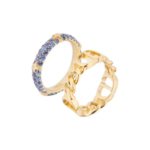 DIOR Metal, Faux Crystal Rings Women's Gold