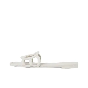 GUCCI Interlocking Rubber Sole Slide Slippers Women's White