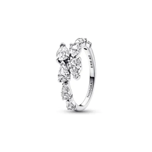 Pandora 925 Sterling Silver Synthetic Cubic Zirconia Rings Women's Silver