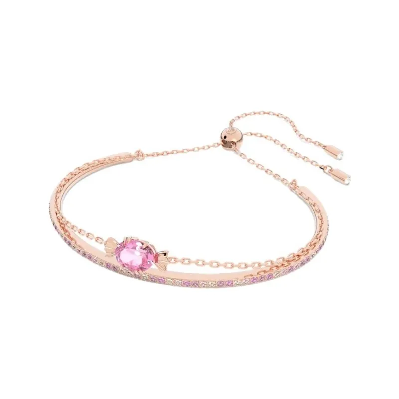 Swarovski Rose Gold Tone Plated Bangles Women's Pink-1