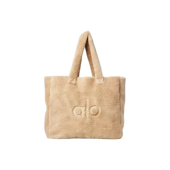 Alo Yoga Faux Fur Tote Bag, Shopping Bag, Handbag Regular Unisex Camel