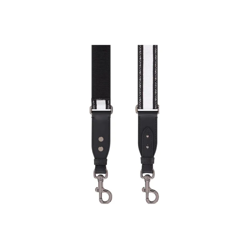 DIOR Embroidery With Calfskin Shoulder Strap Bag Straps Women's Black White-2