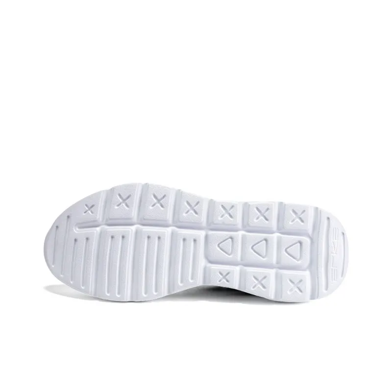 Erke Cushioned Slip Resistant Breathable Low Top Running Shoes Men's White Blue-5