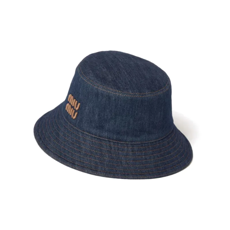 MIU MIU Fabric Bucket Hats Women's Blue-1