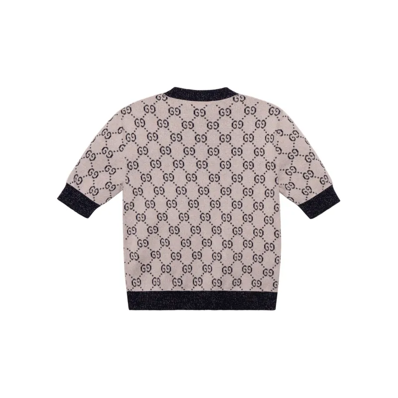 GUCCI GG motif Lamé Knitted Top-1