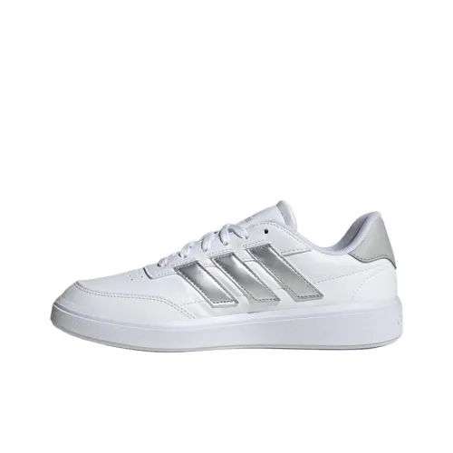 Adidas COURTBLOCK Skateboard Shoes Women's Low-Top White Silver