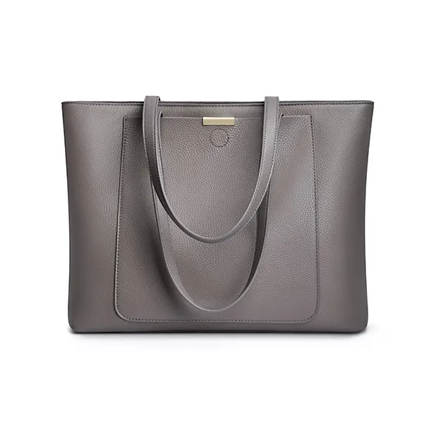 Carnival Keep Cow Leather Tote Bag Shoulder Bag Regular Women's Apricot/Dark Gray-5