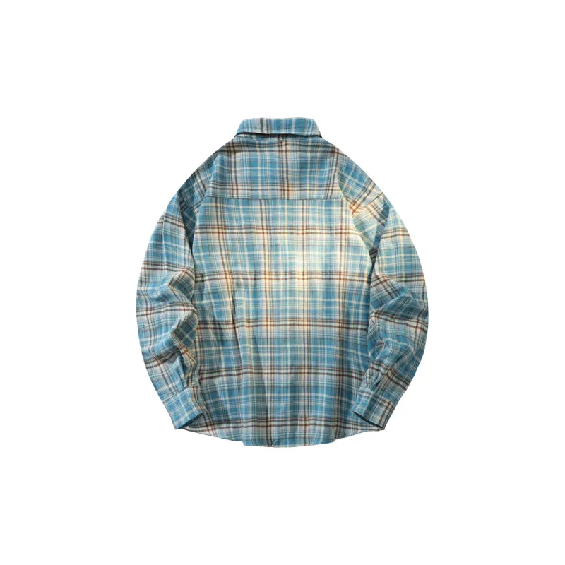 BRUMAIRE Shirt Unisex Blue Plaid-5
