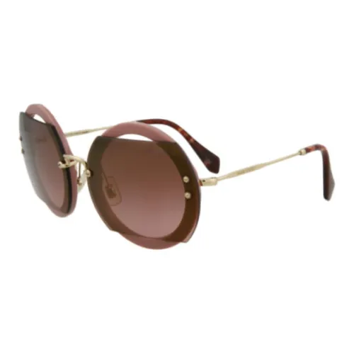 miu ballerina miu ballerina Acetate Round Sunglasses Women's Brown