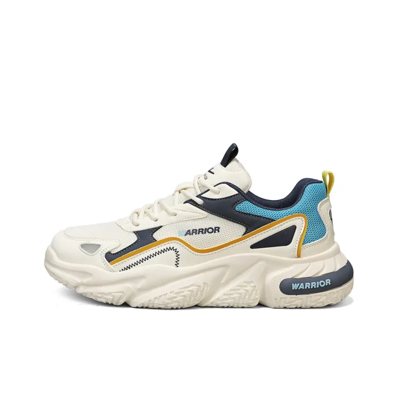 WARRIOR Chunky Sneakers Men Low Top White Gray/Beige Dark Red/Beige Sky Blue-16