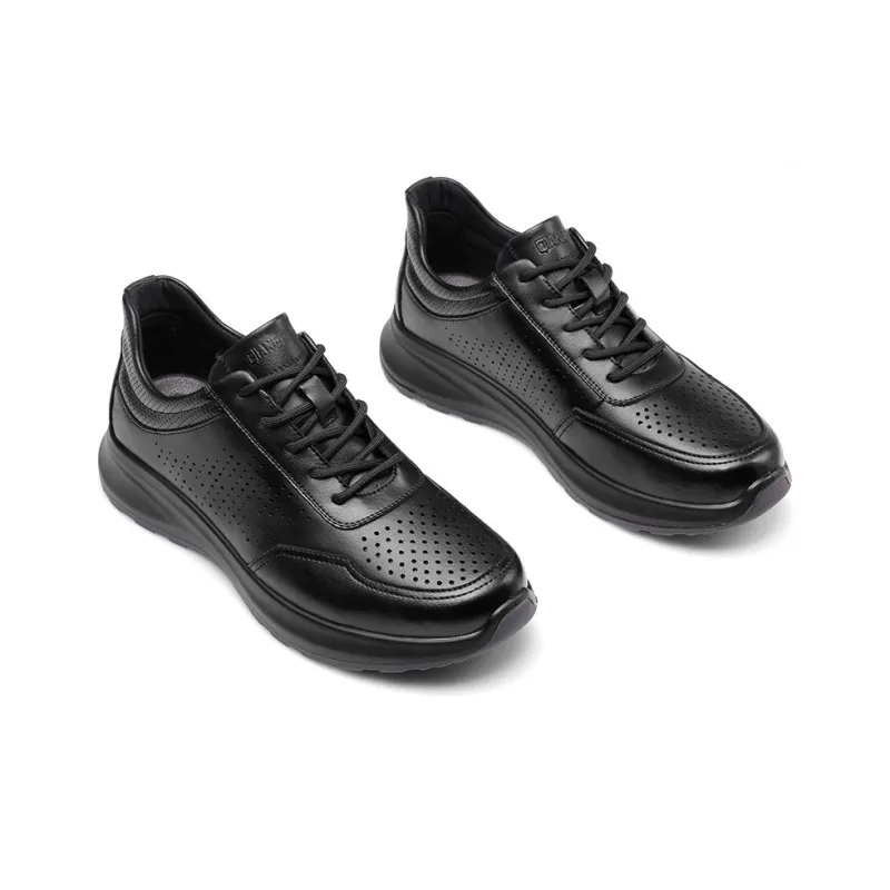 Strongman 3515 Athletic Shoes For Men Summer Black Commute Men's Leather Shoes-4