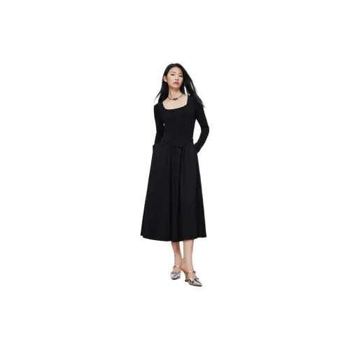 BASIC HOUSE Long-Sleeved Dresses Women's Black