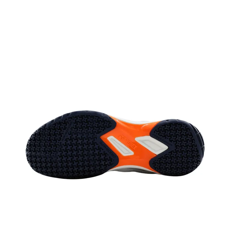 YONEX Cushioning Anti Slip And Wear Resistant Breathable Coverage Support Low Top Badminton Shoes Unisex White Orange-4
