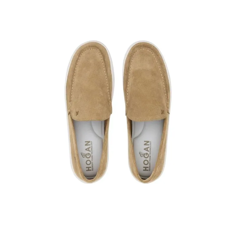 HOGAN Almond-toe Suede Loafers-4