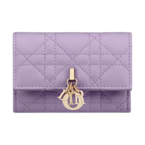 DIOR Sheepskin Wallet Women's Light Purple