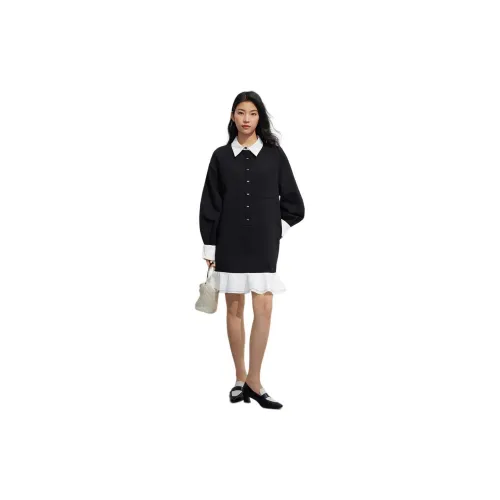 BASIC HOUSE Long-Sleeved Dresses Women's Black