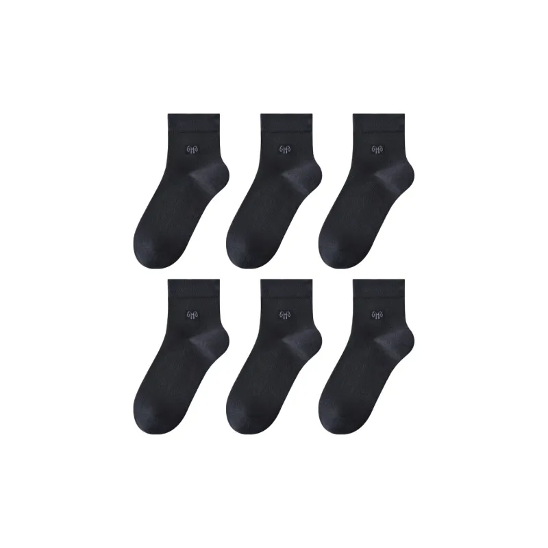 H YXIANG Mid Calf Socks Men's 6 Pack-6