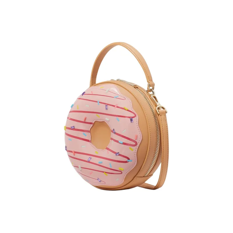 Kate Spade Smooth Leather Small Round Bag, Handbag, Shoulder Bag, Crossbody Bag Women's Multicolor-1