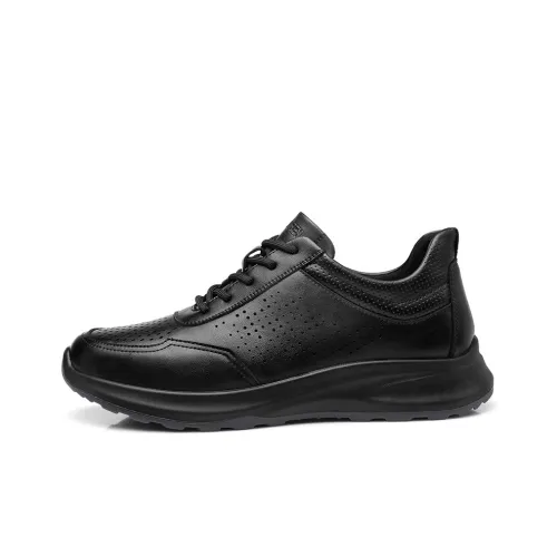 Strongman 3515 Athletic Shoes For Men-Summer Black Commute Men's Leather Shoes