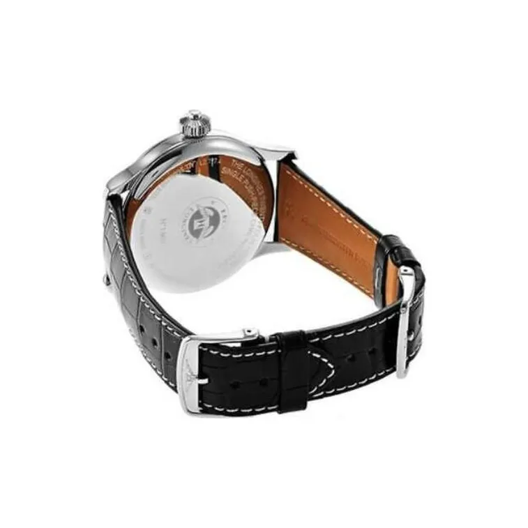 LONGINES Automatic Mechanical Movement Men's Watches Watch 47.5mm Black Dial Stainless Steel Case Leather Strap-2