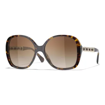 CHANEL Square Sunglasses Women's Tortoiseshell