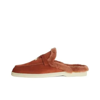 Loro Piana Closed Toe Slippers Women's Brown