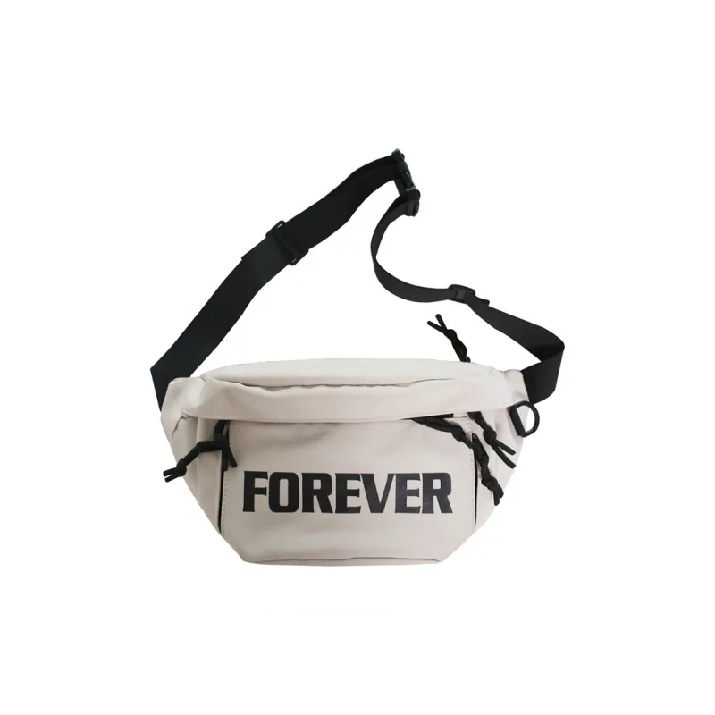 GEERDUN Nylon Fanny Pack, Crossbody Bag, Shoulder Bag Regular Unisex White/Black-0