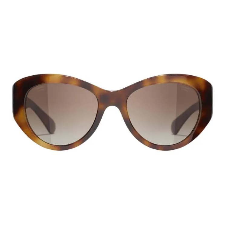CHANEL Acetate Butterfly Sunglasses Women's Tortoiseshell-2