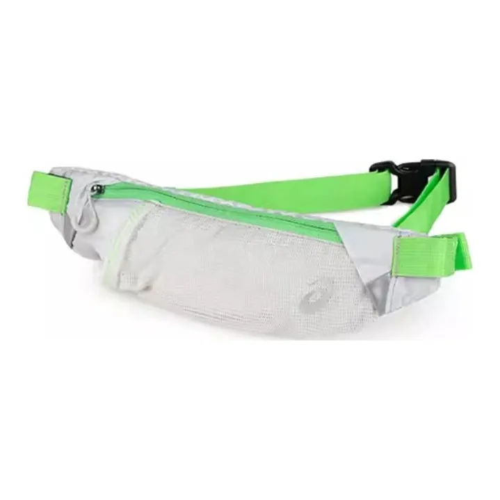 Asics Polyester Fanny Pack Medium Size Unisex Light Gray & Green-1