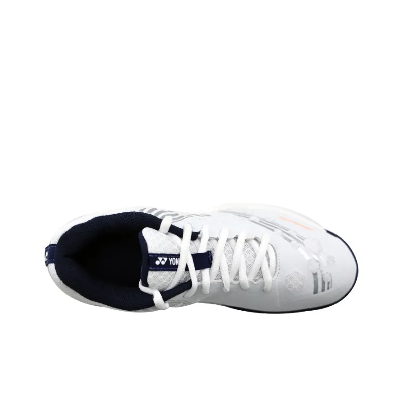 YONEX Cushioning Anti Slip And Wear Resistant Breathable Coverage Support Low Top Badminton Shoes Unisex White Orange-2