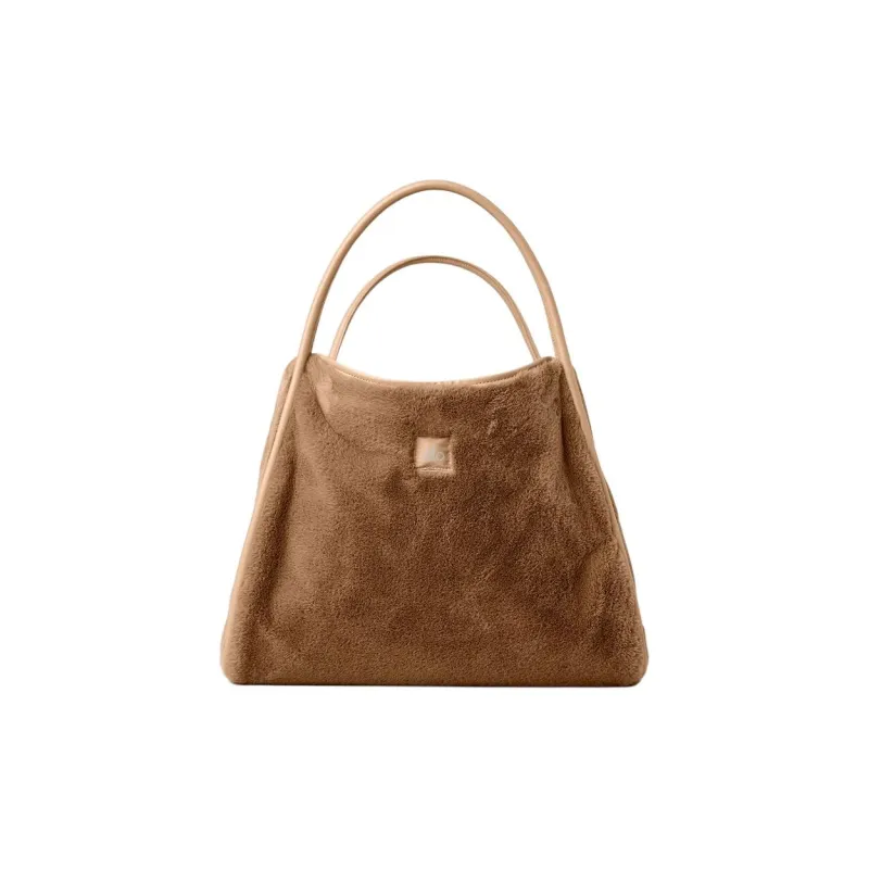 Alo Yoga Faux Fur Handbag Unisex Brown-1