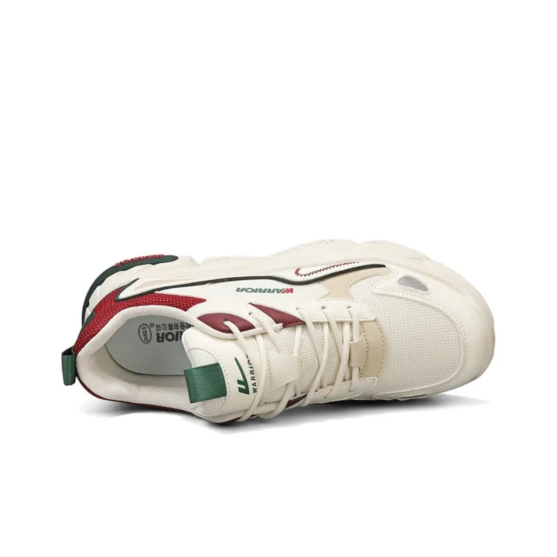 WARRIOR Chunky Sneakers Men Low Top White Gray/Beige Dark Red/Beige Sky Blue-11