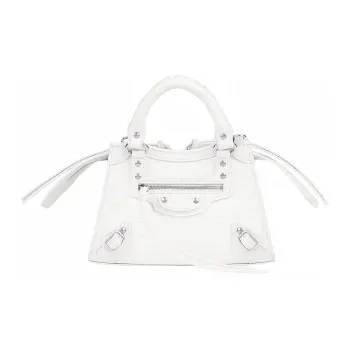 Balenciaga Cow Leather Handbag Mini Women's White
