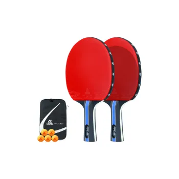 PEAK Ping Pong Paddles Unisex Double Sided Inverted Rubber Solid Wood Base Black Red Double Beat