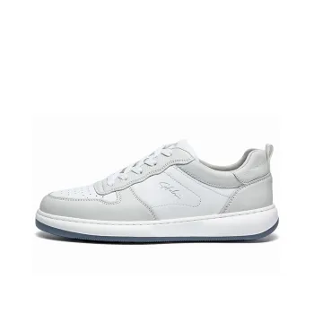 Satchi Lightweight Wear Resistant And Slip Resistant Low Top Skateboard Shoes Men's Gray White 3CM