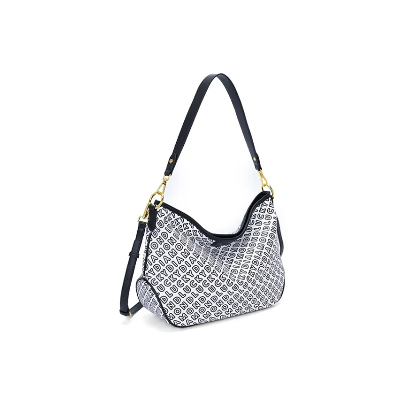 LUCKY DIAMOND PU Tote Combo Bag One Shoulder Bag Crossbody Bag Crossbody Bag Regular Women's Black/Gray/Red/Coffee-0