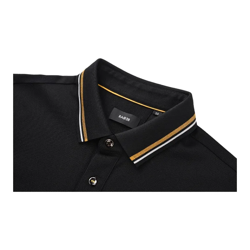 RARE Short Sleeved Polo Shirt Men's Black-3