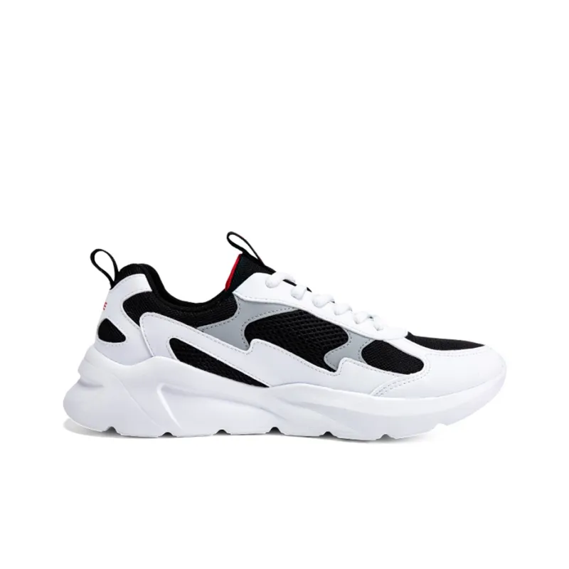 Erke Cushioned Slip Resistant Water Resistant Low Top Running Shoes Men's White Black-1