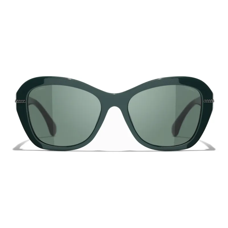 CHANEL Butterfly Sunglasses Unisex Green-1
